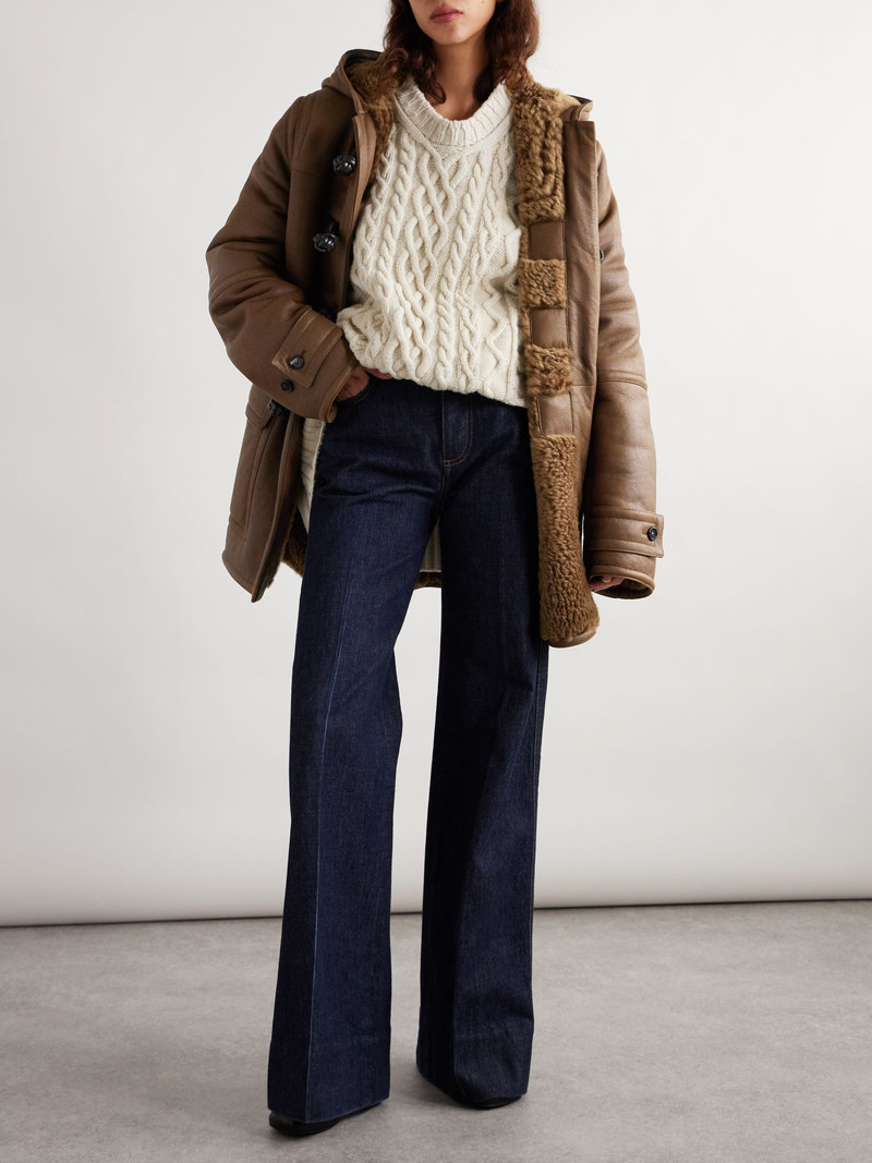 Bottega Veneta Auckland hooded shearling jacket Brown outlook