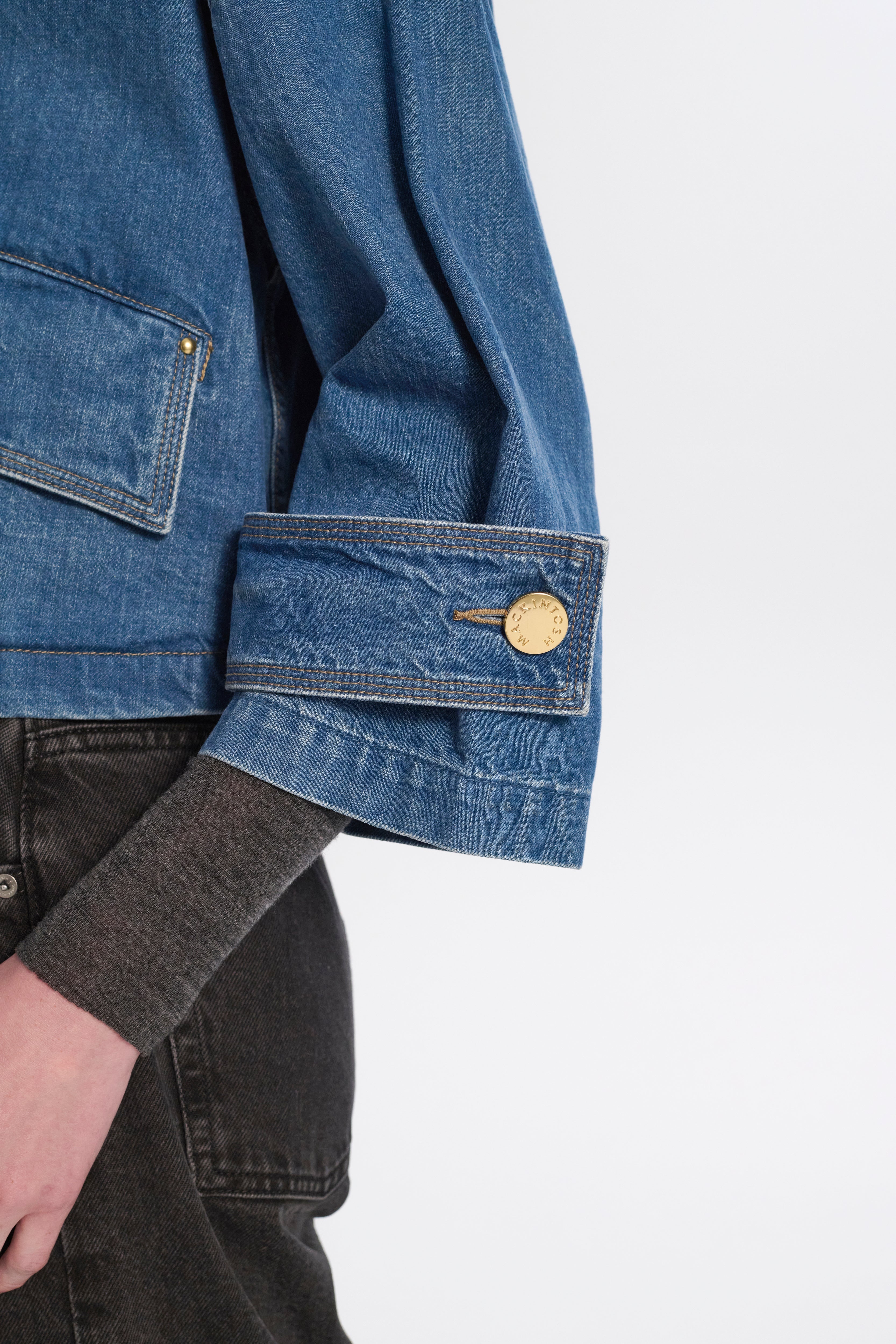 Humbie Collarless Denim Jacket - 6