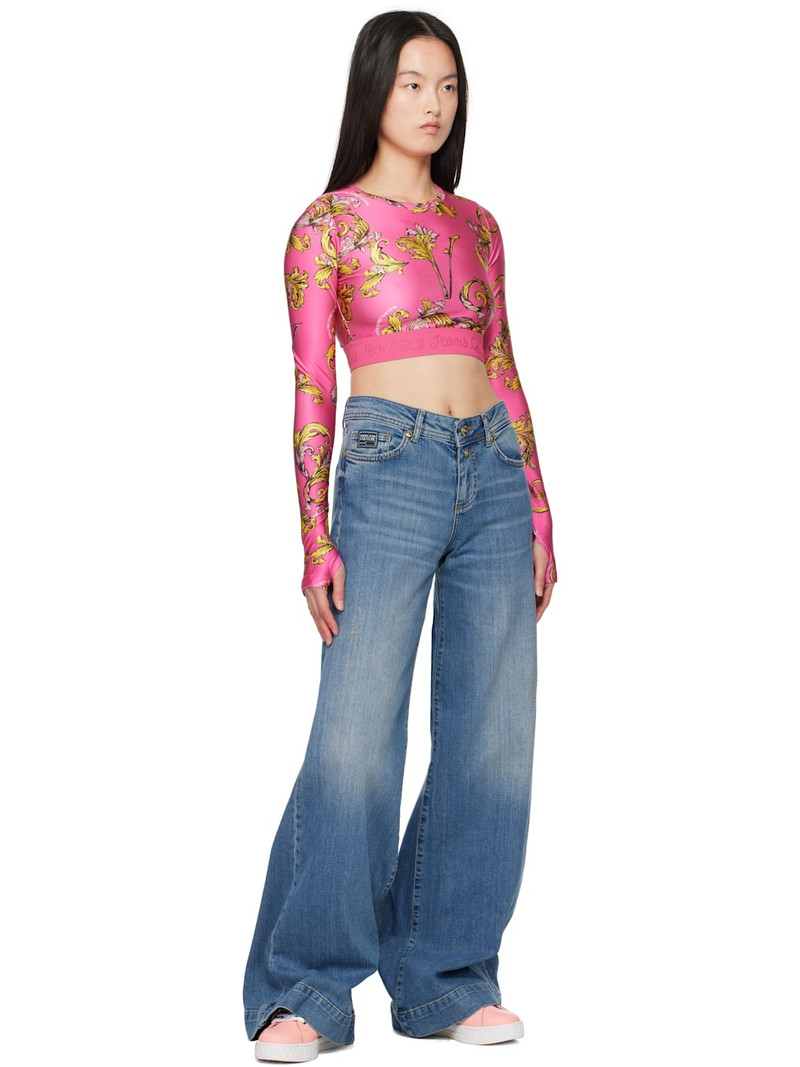 VERSACE JEANS COUTURE Pink Baroque Buckle Court 88 Sneakers outlook