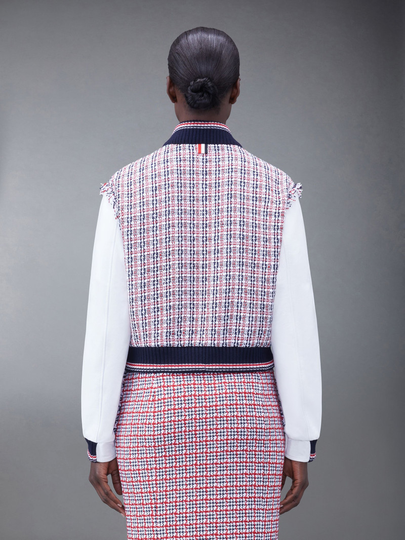 Thom Browne RWB-stripe panelled bomber jacket outlook