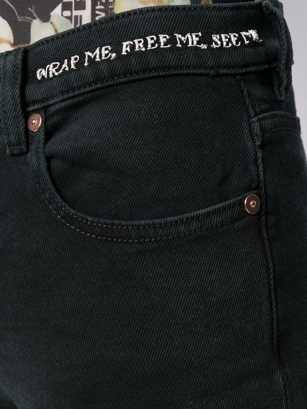 slim-fit poem detail jeans - 5