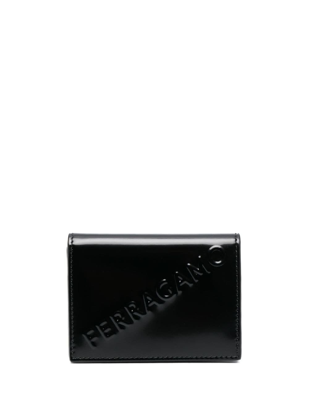 logo-embossed leather cardholder - 1