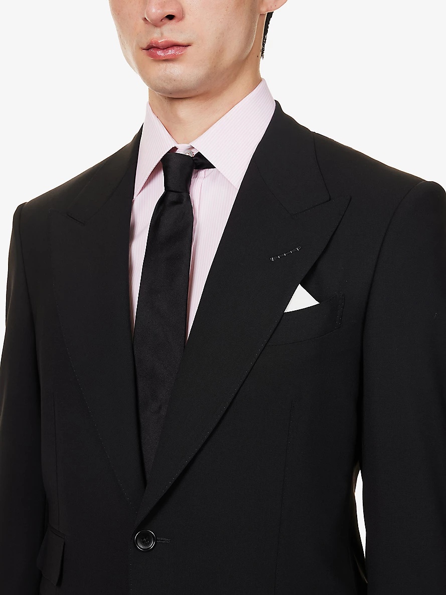 Shelton peak-lapel stretch-wool suit - 5