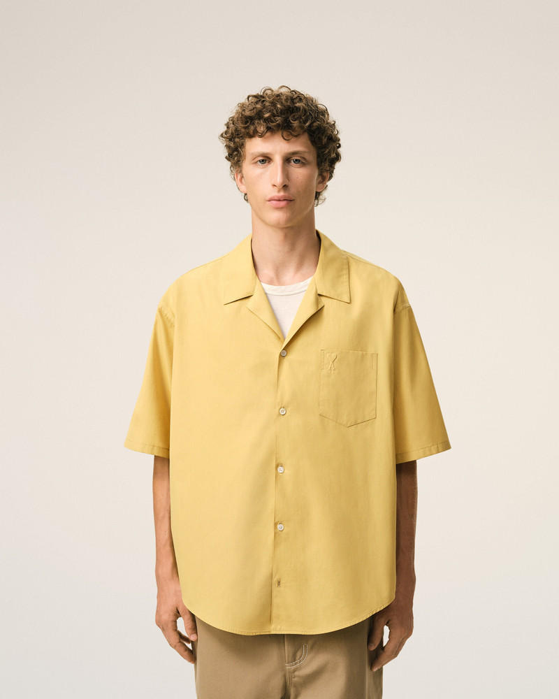 YELLOW COTTON SHORT SLEEVE CAMP COLLAR BOXY SHIRT 3