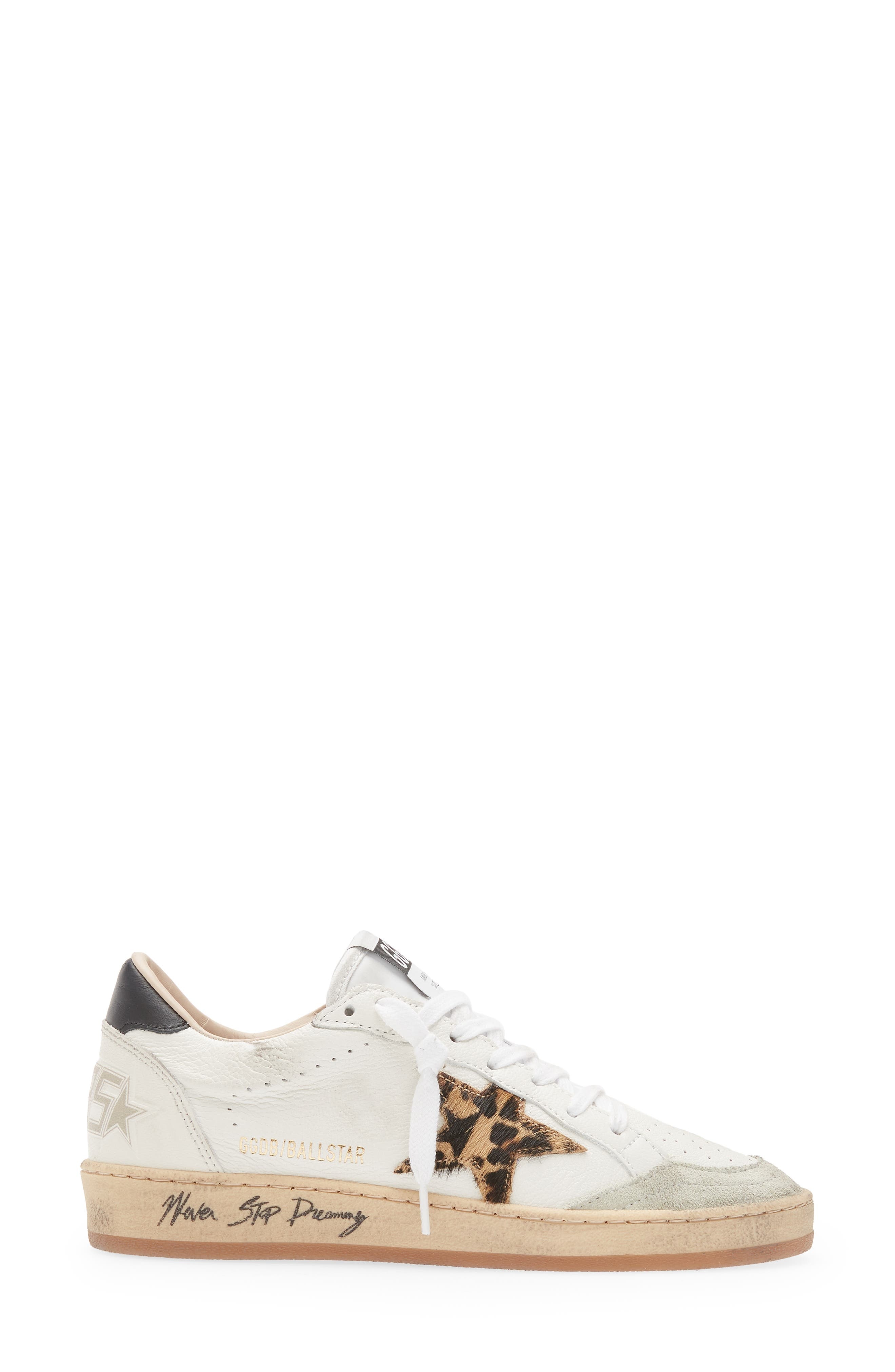 Golden Goose Ball Star Low Top Sneaker in White/Ice/Beige Brown Leo at Nordstrom - 3
