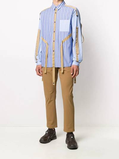 White Mountaineering striped tassel-detail shirt outlook