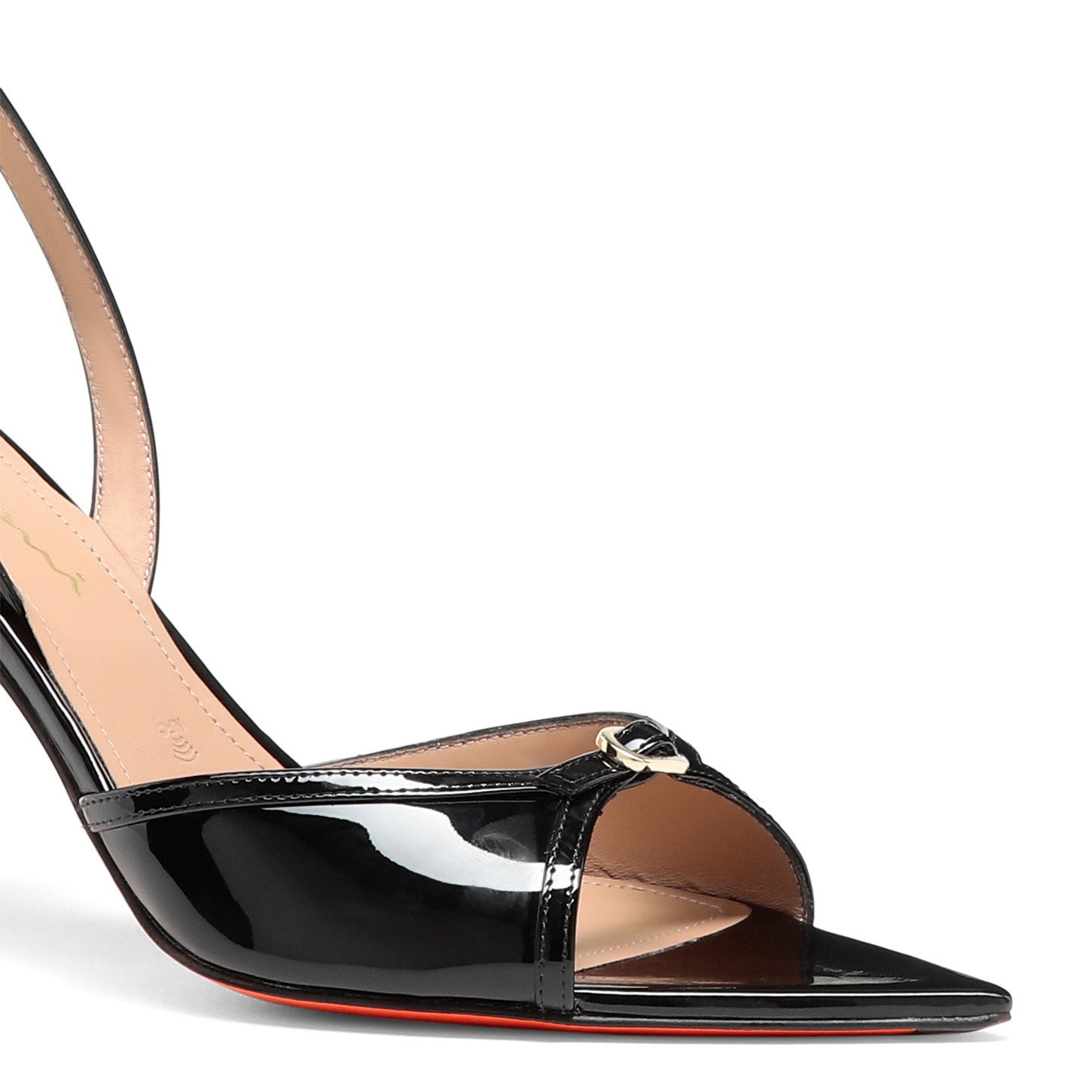 Women's black patent leather high-heel sandal - 5