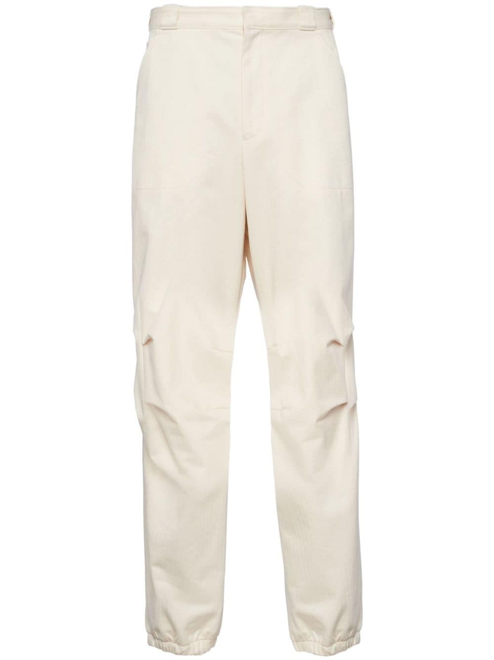 herringbone tapered trousers - 1
