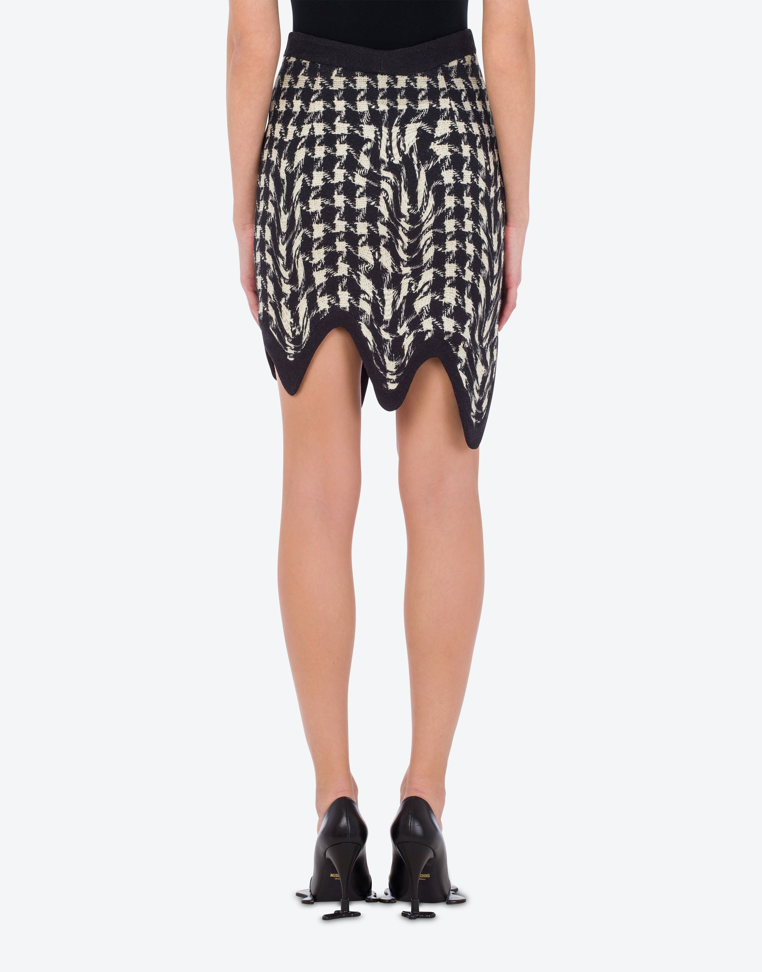 PIED DE POULE PRINT WOOL MINISKIRT - 3