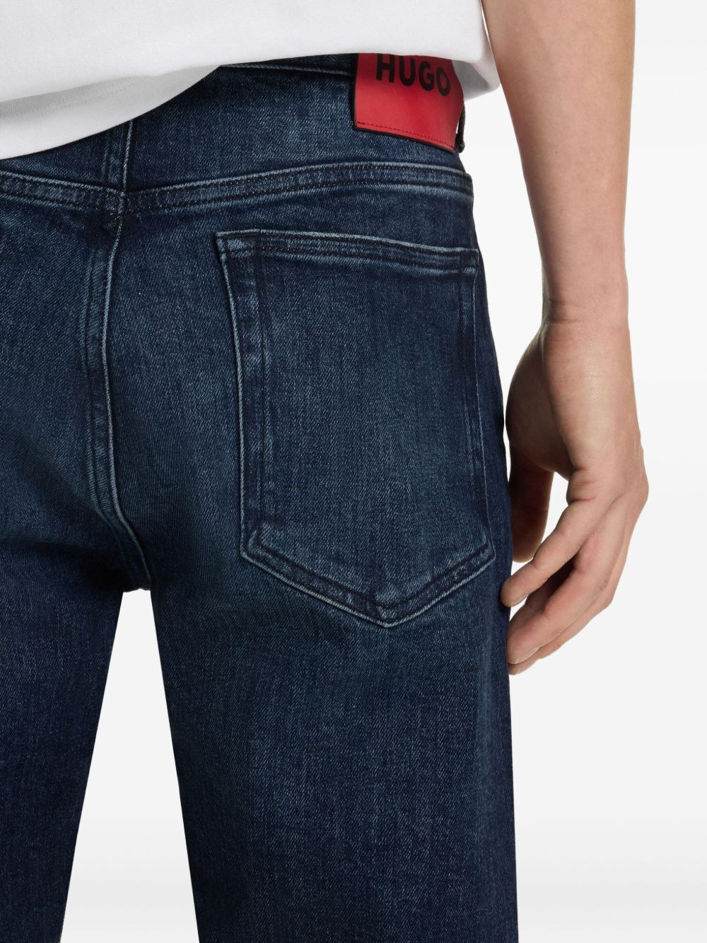 whiskering-effect jeans - 5
