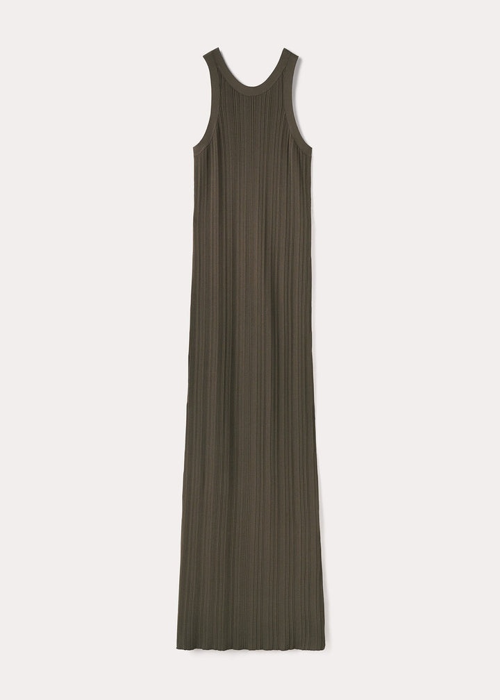 Totême Seamless rib tank dress faded olive | REVERSIBLE