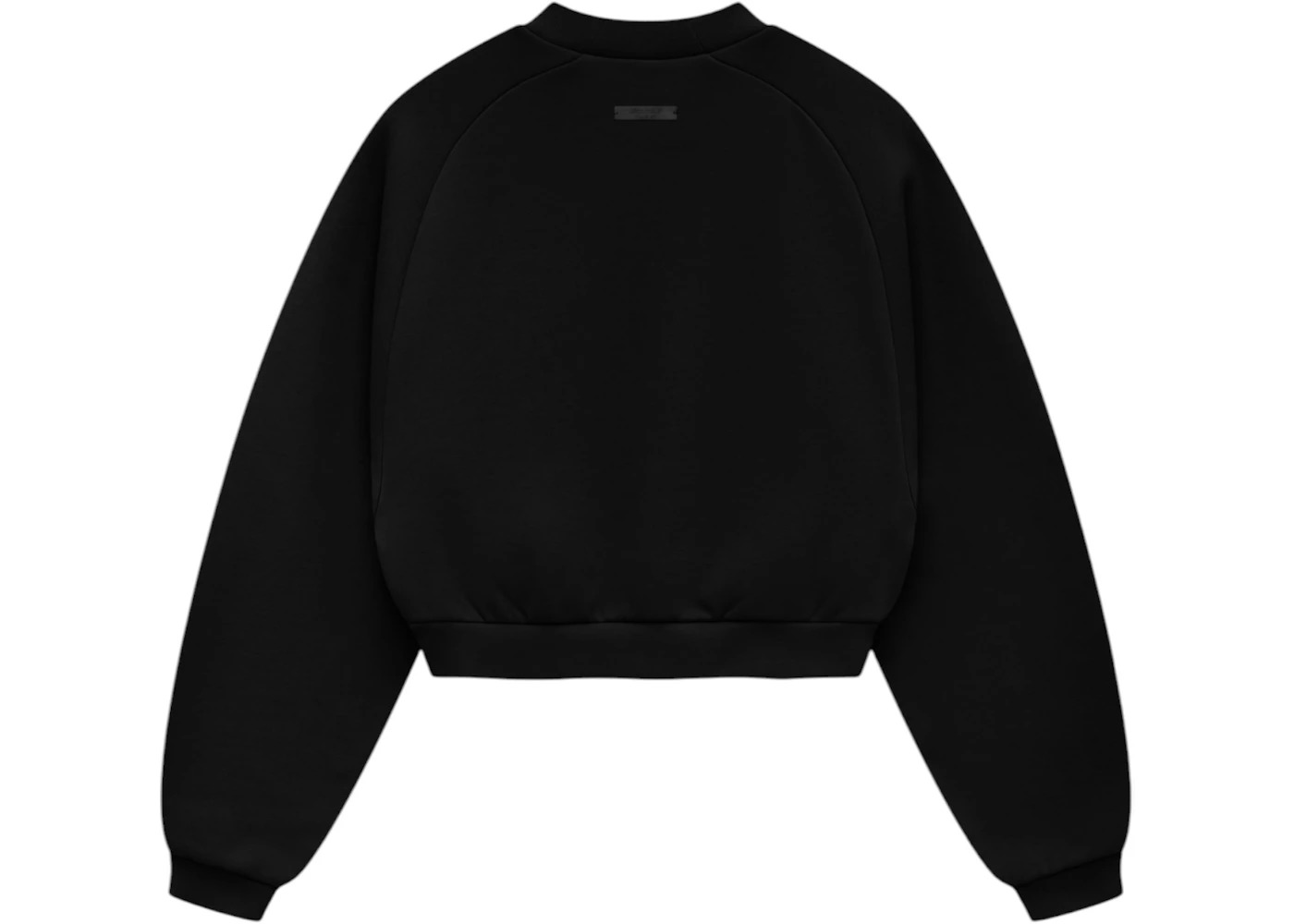 Fear of God Essentials Women's Fleece Cropped Crewneck (FW24) Black - 2