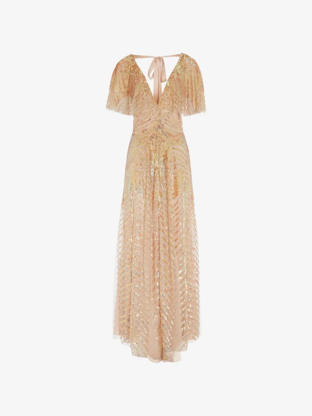 tie neck maxi dress - 1
