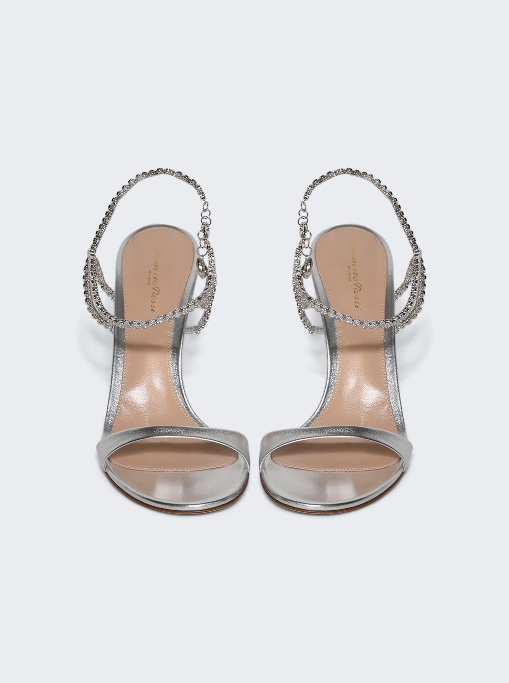 Crystal Strap Sandal Silver - 5