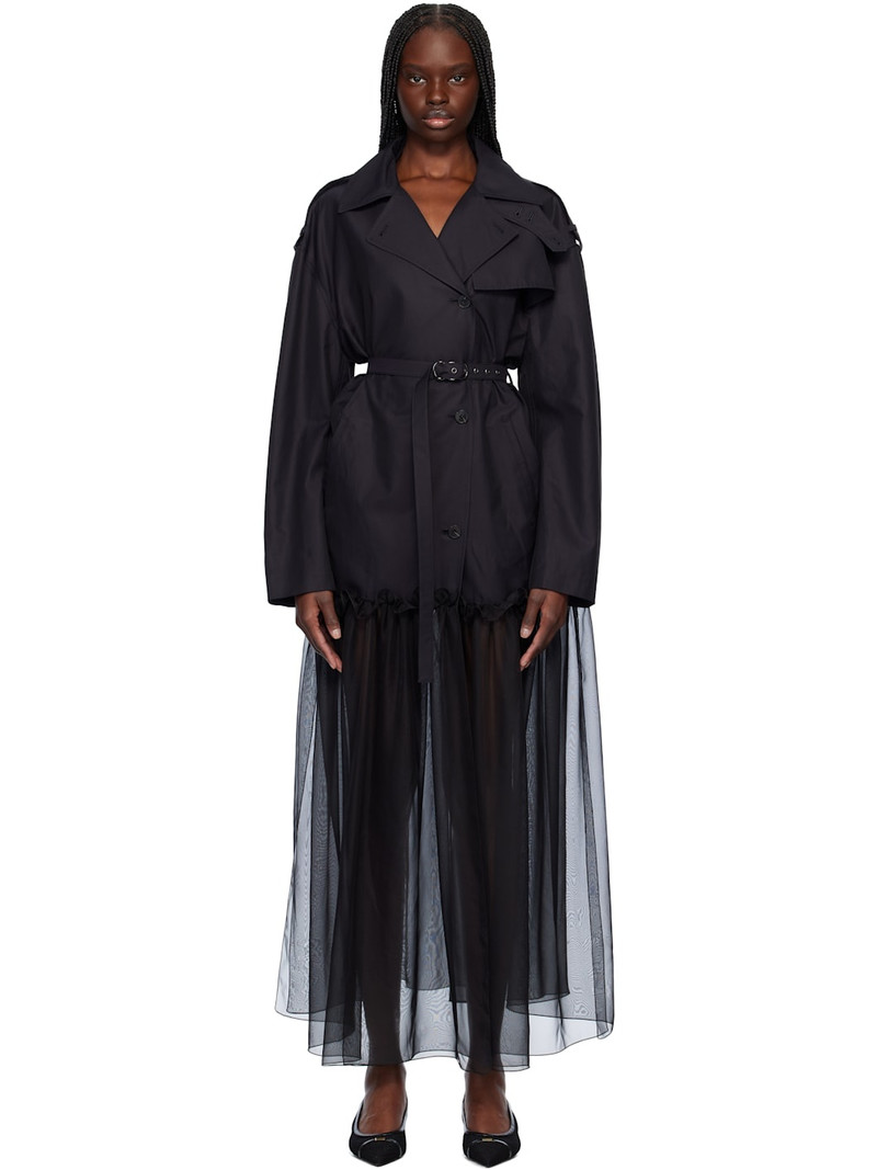 Black Mia Hybrid Trench Coat 1