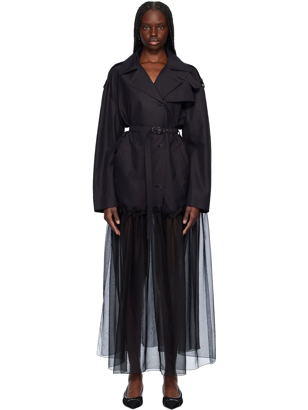 Black Mia Hybrid Trench Coat - 1