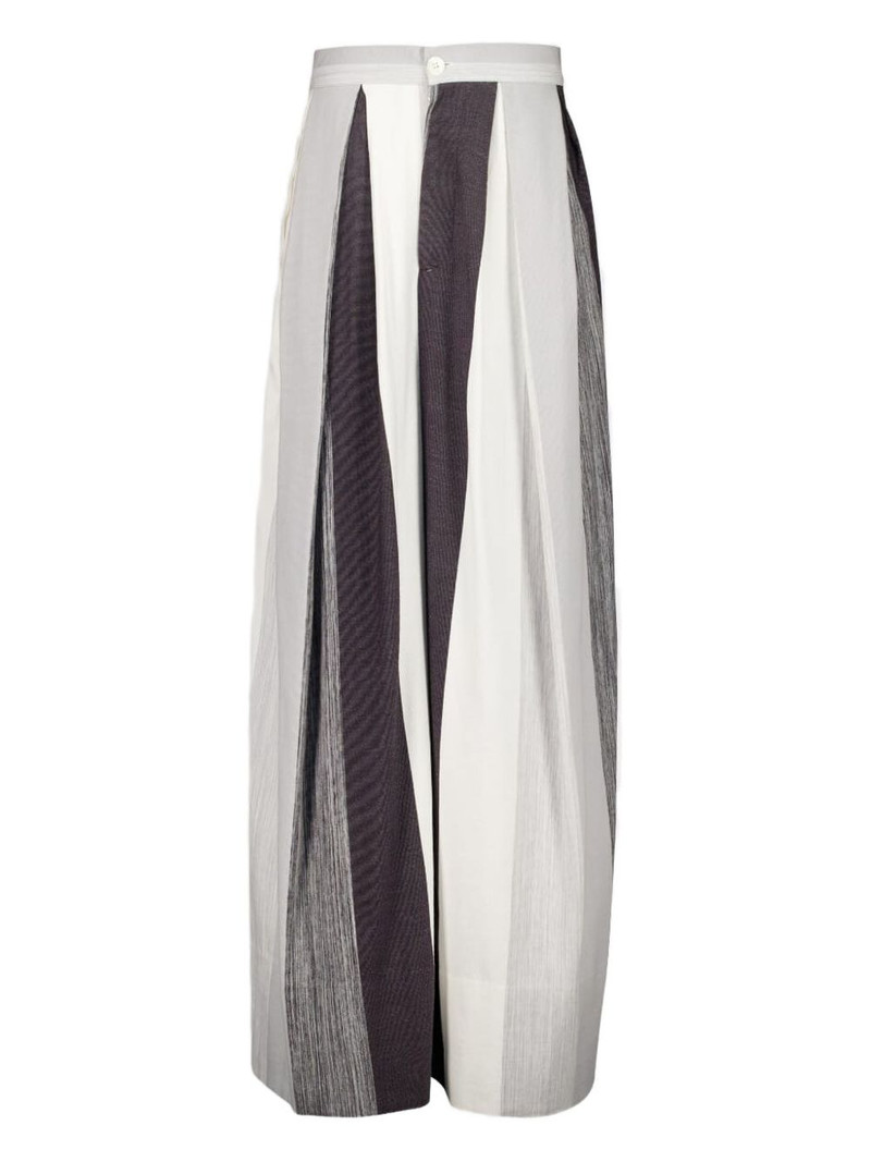 pleated stripe trousers 1