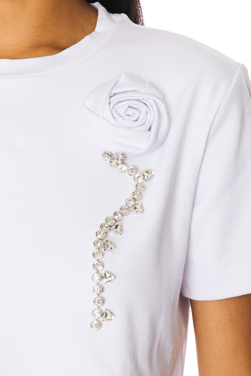 Crystal Rosette Cropped Tee - 5