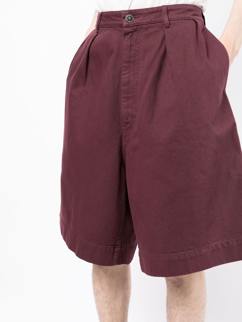 pleat-detail cotton Bermuda shorts - 5