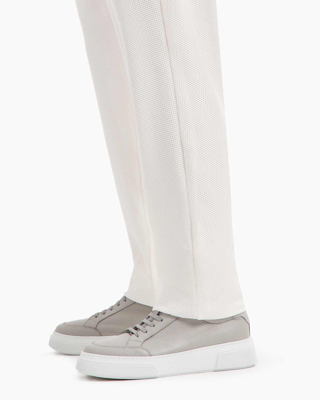 Technical waffle flat-front trousers - 5