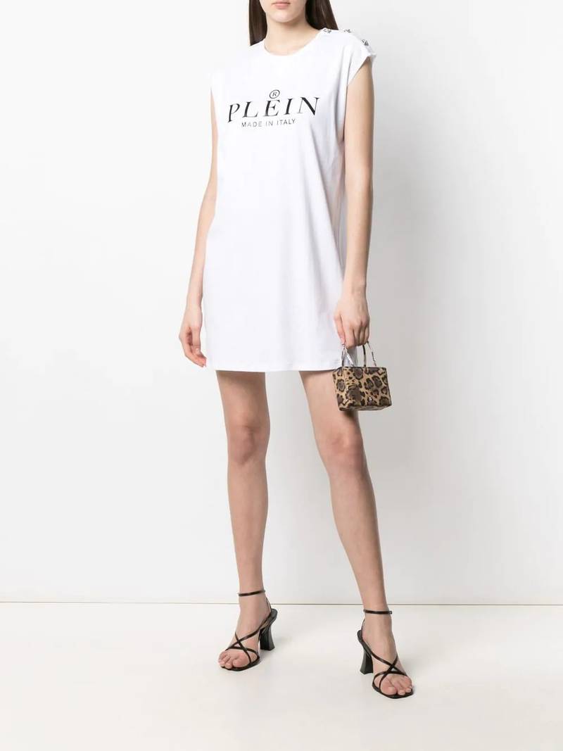 PHILIPP PLEIN logo print T-shirt dress outlook