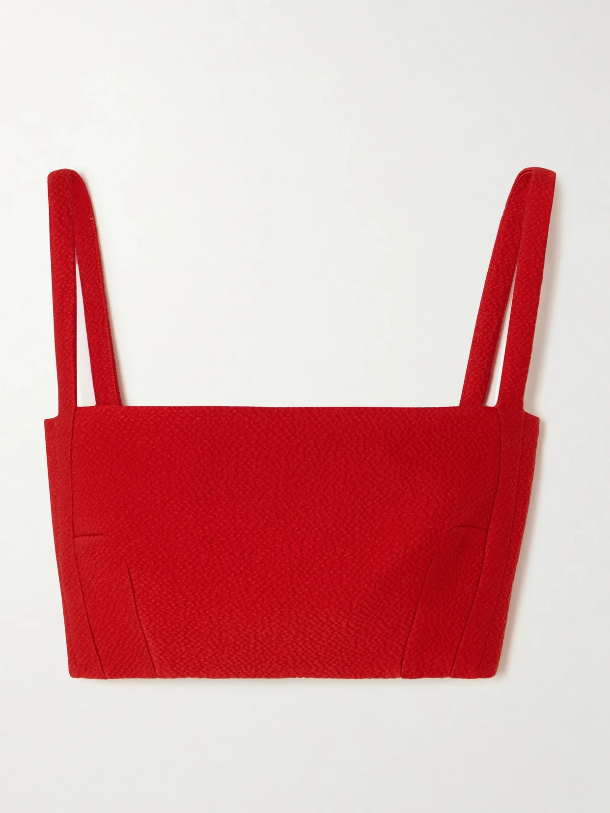 Fabiola Cropped Paneled Cloqué Top - 1