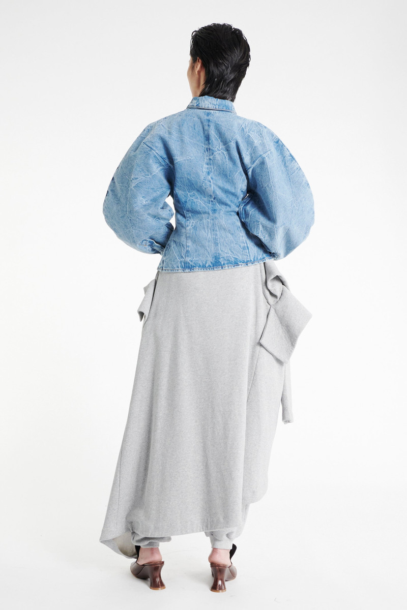 PUFF SLEEVE SHIRT INDIGO ACID WASH 3