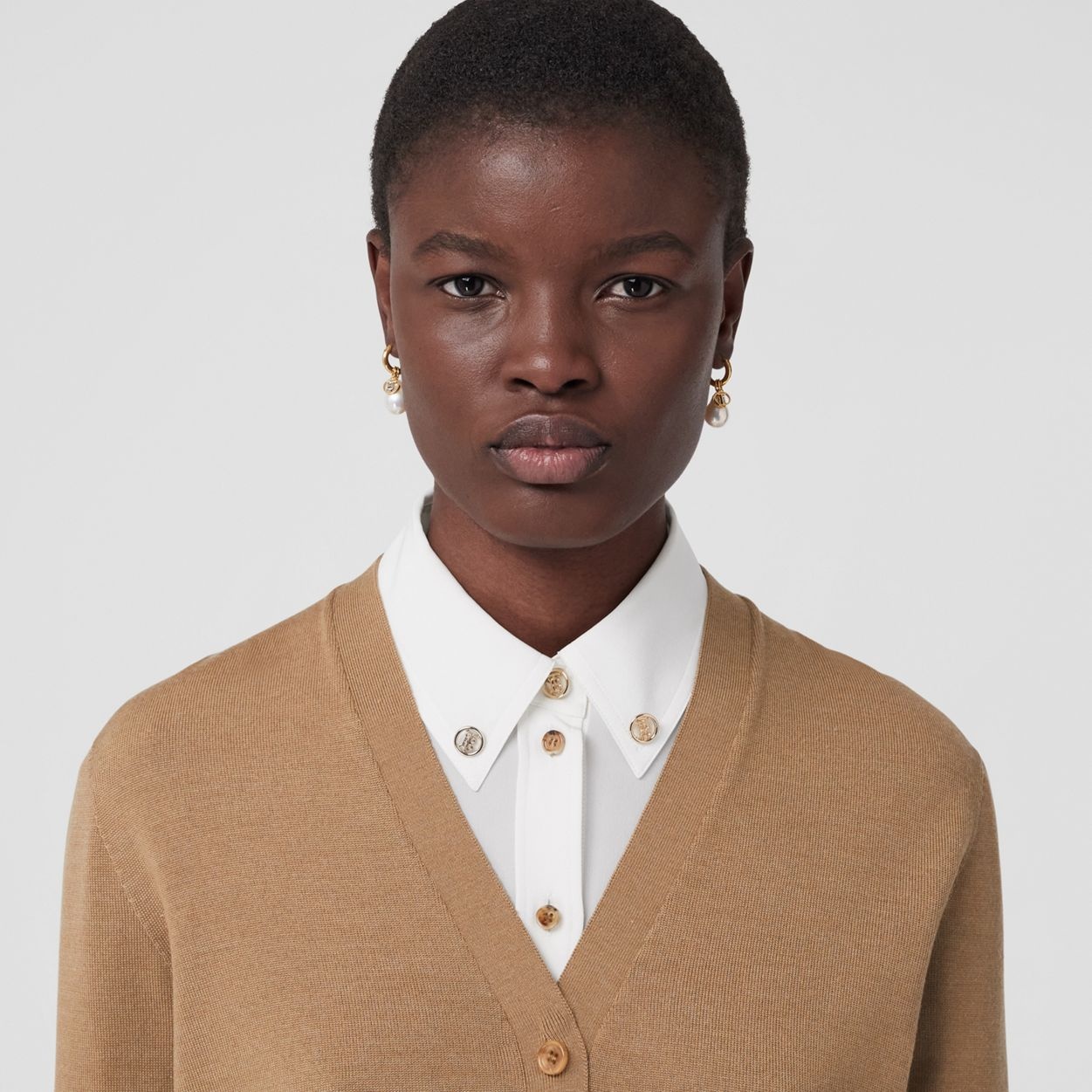 Monogram Motif Wool Silk Blend Cardigan - 3