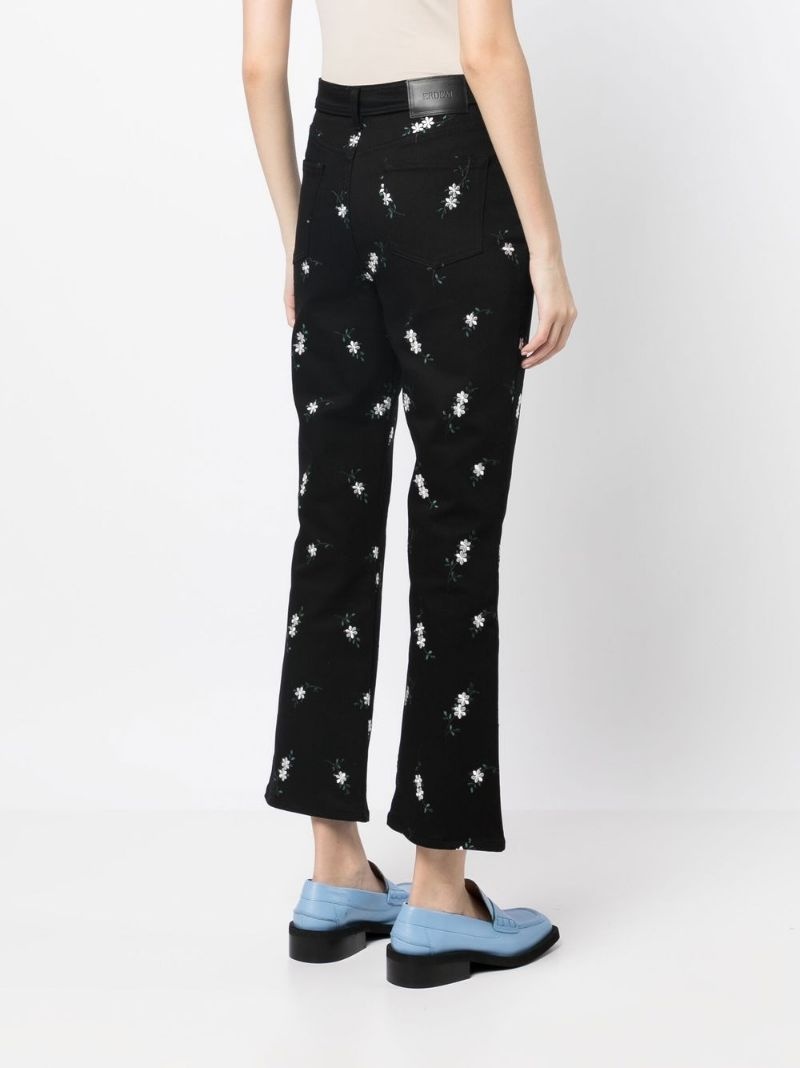 cropped floral-print trousers - 4