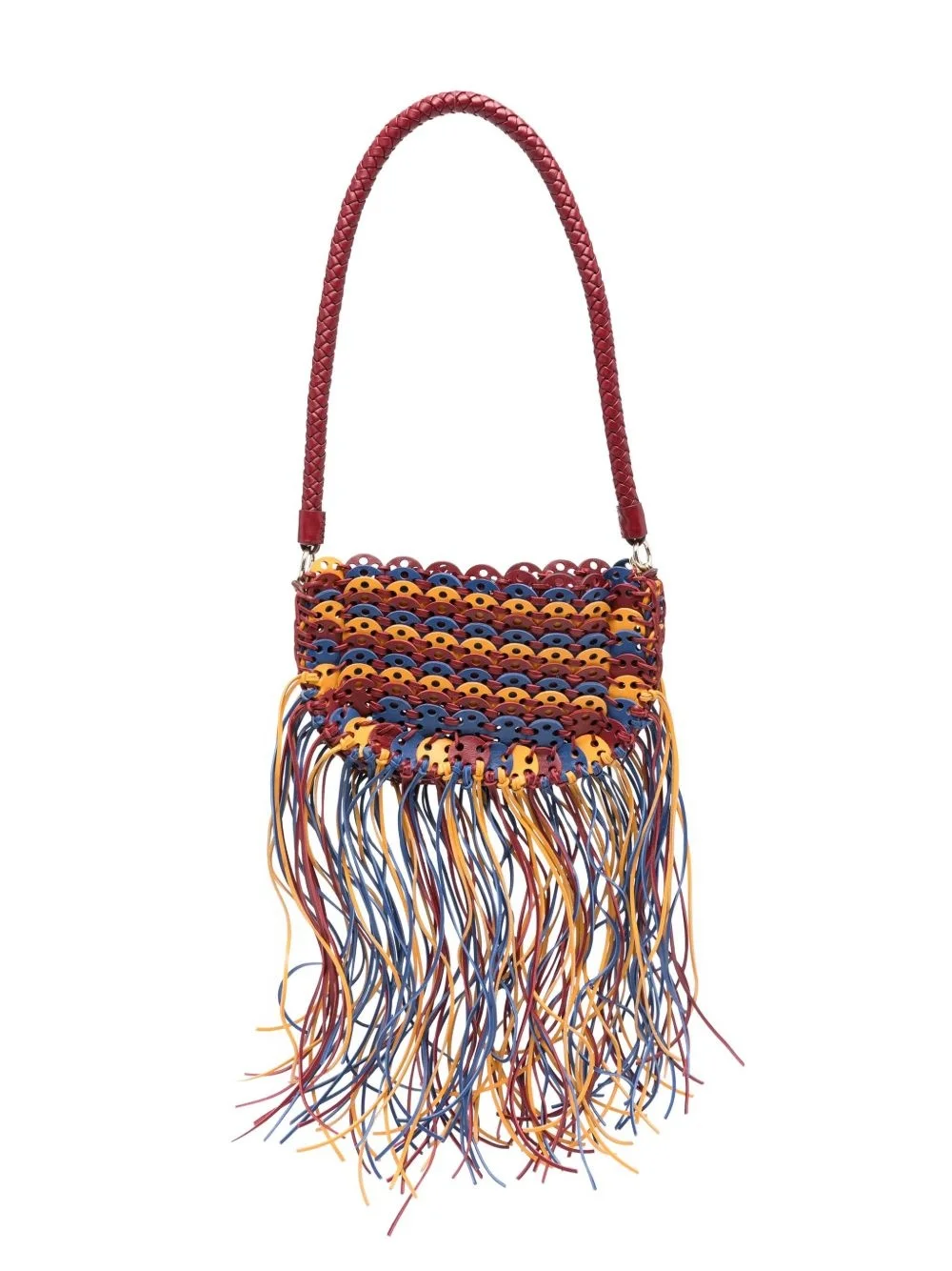 fringed leather shoulder bag - 1