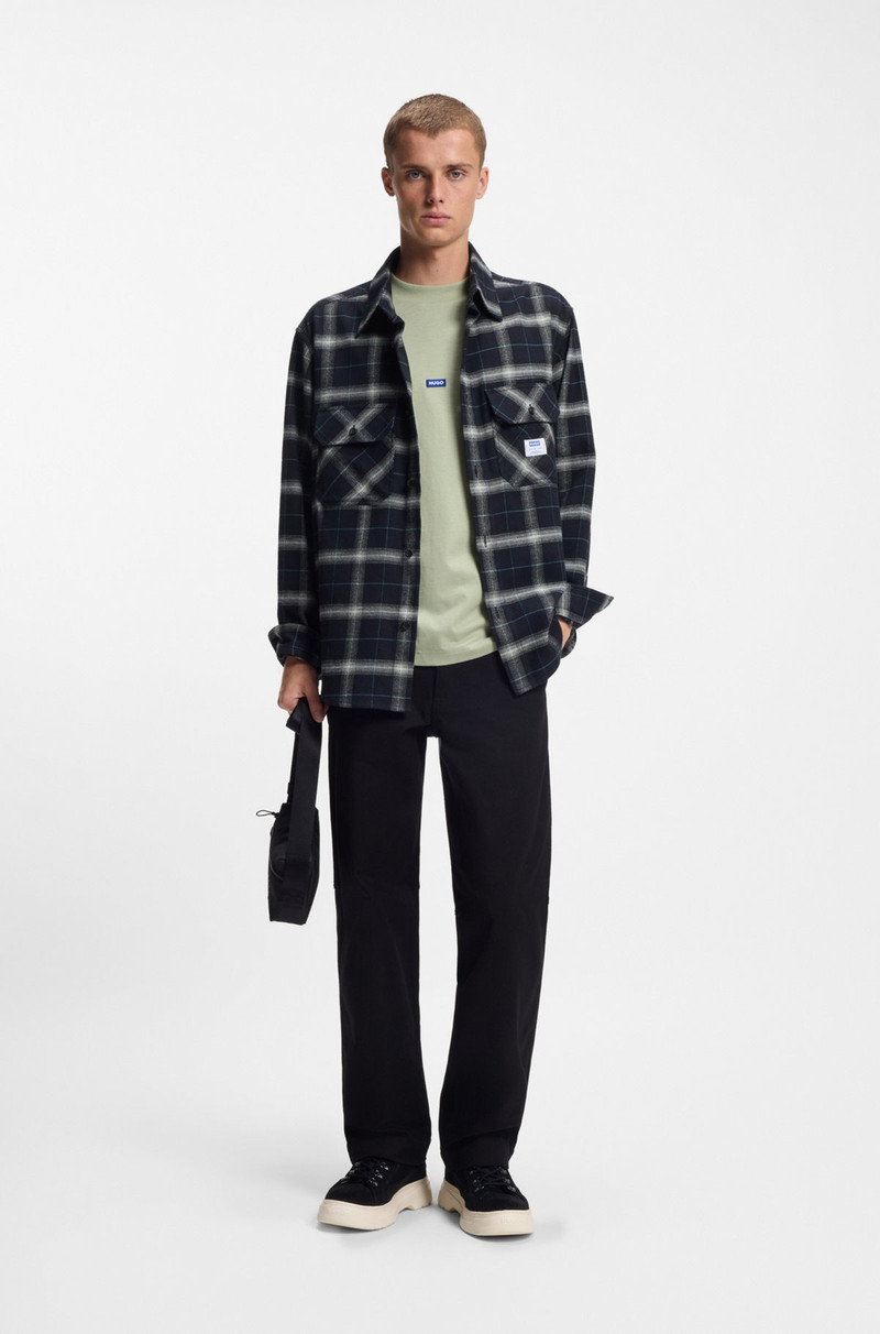 HUGO COTTON-JERSEY T-SHIRT WITH BLUE LOGO PATCH outlook