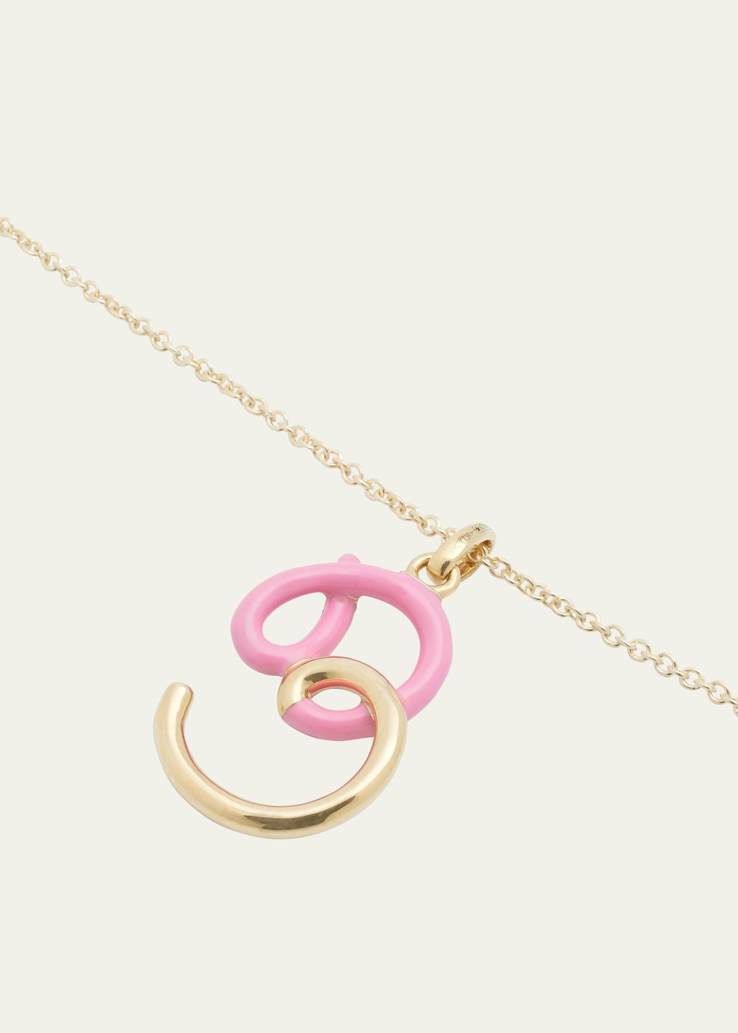 Enamel Letter Necklace - 3