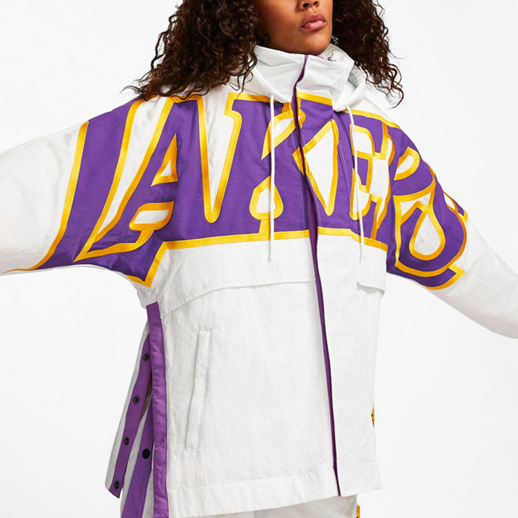 (WMNS) Nike x AMBUSH NBA Lakers Jacket 'Summit White Purple Yellow' DB1617-121 - 5