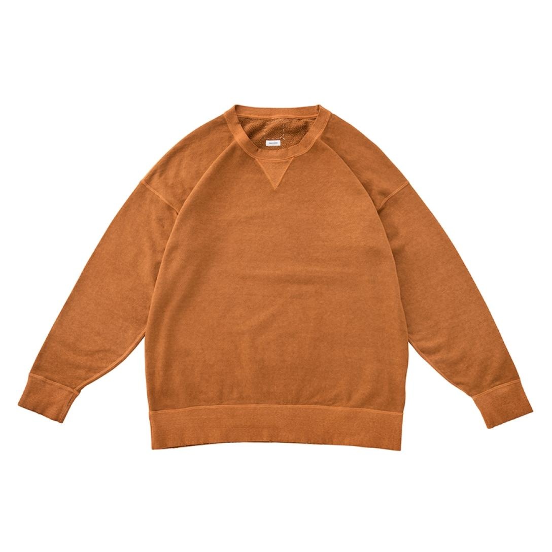 visvim JUMBO SWEAT L/S (UNEVEN DYE) ORANGE | REVERSIBLE