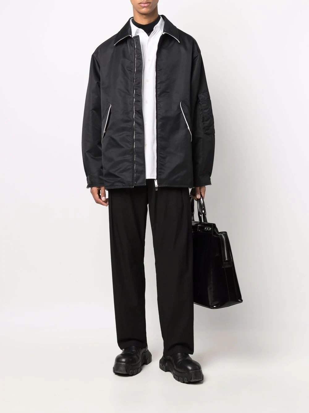 zip-up shirt jacket - 2