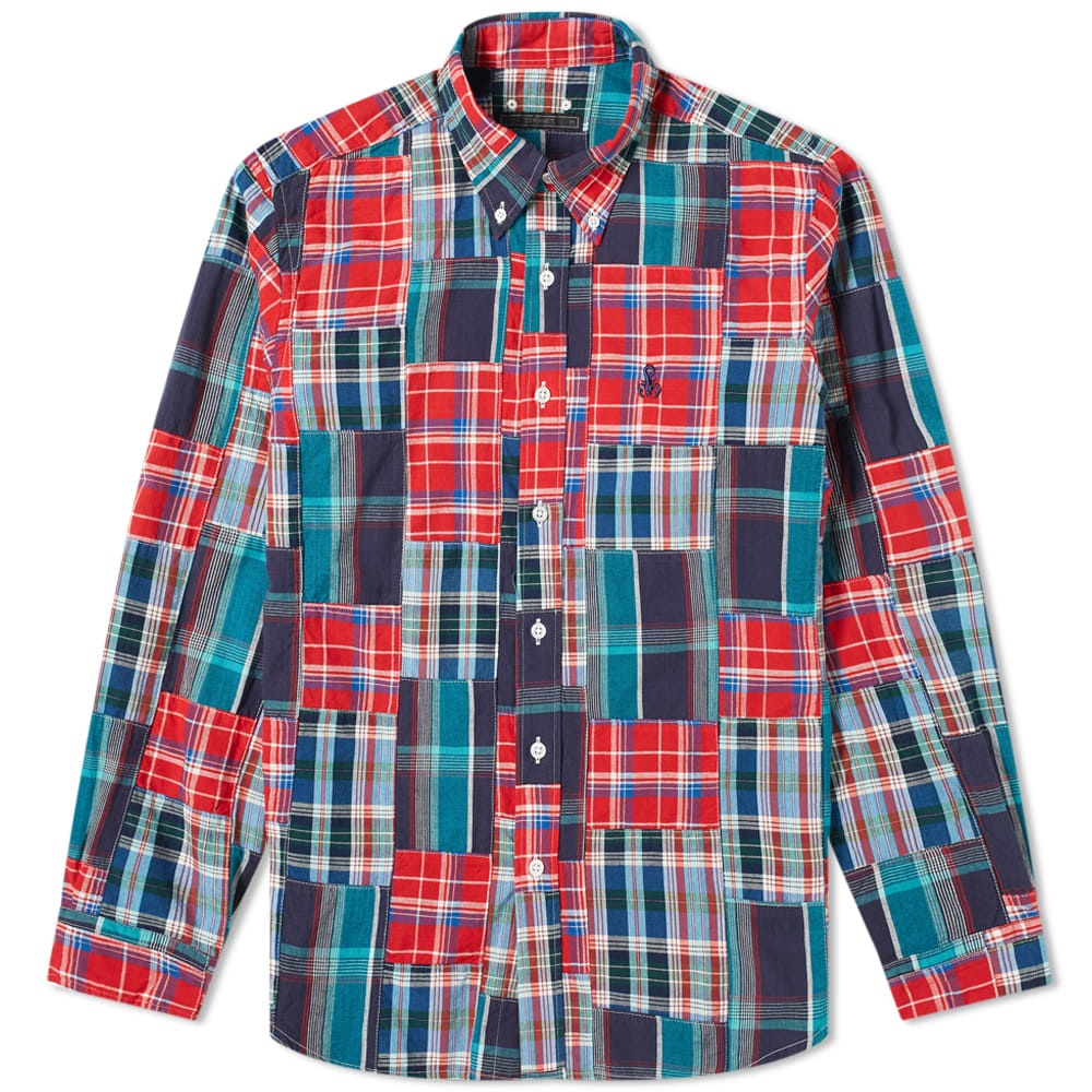 SOPHNET. Patch Work Madras Check Shirt - 1