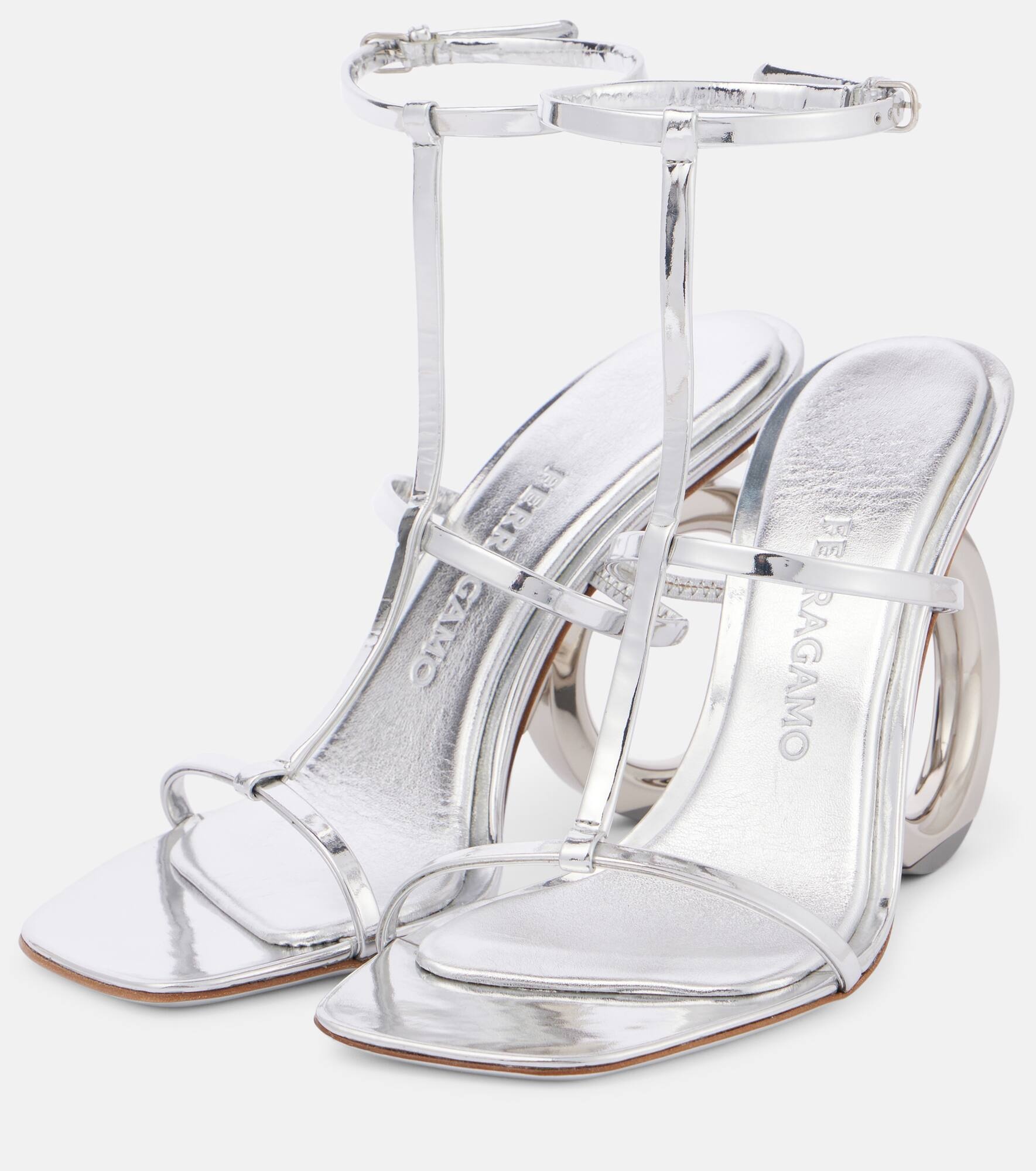 Elina 105 metallic leather sandals - 5