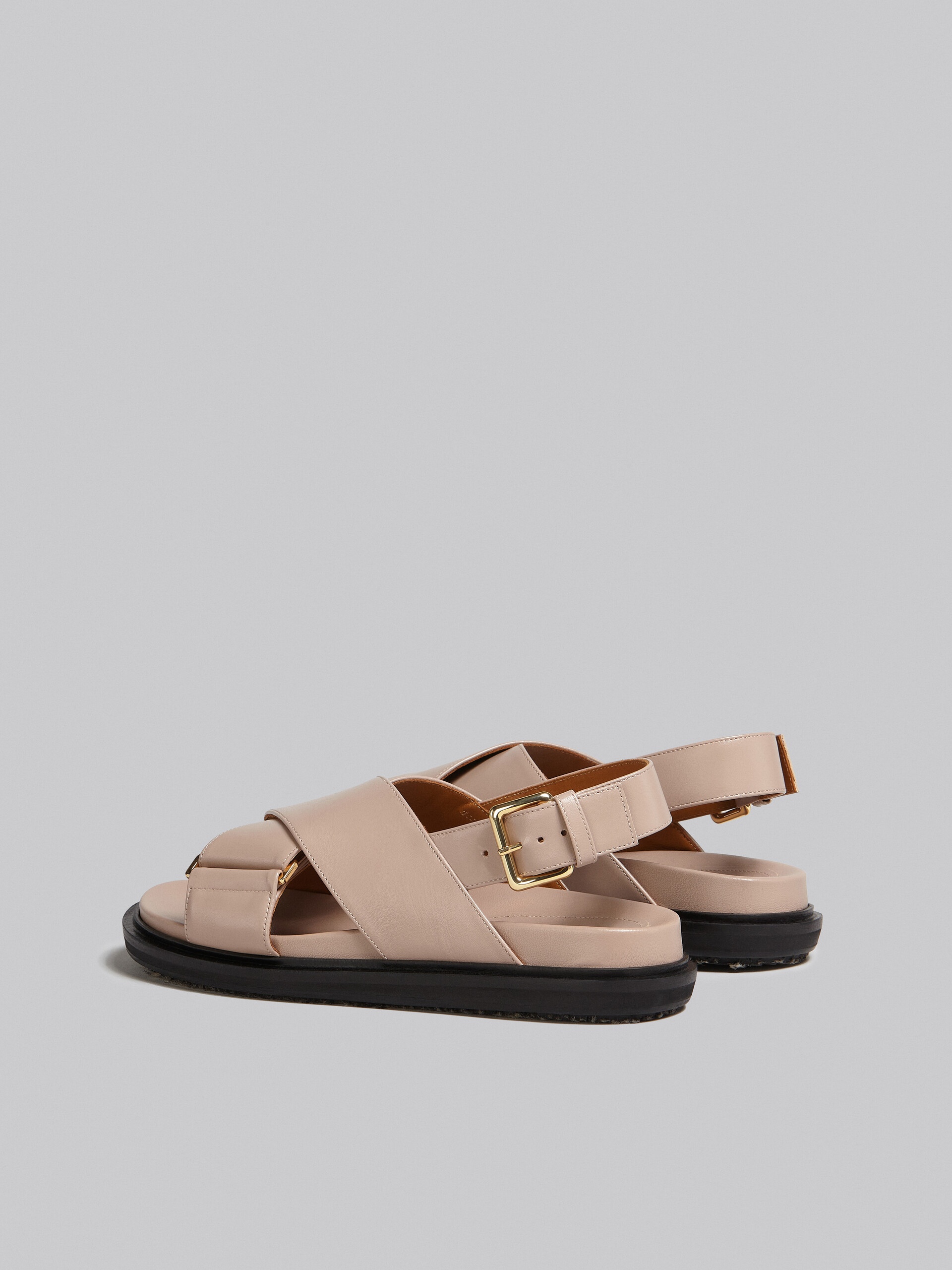 BEIGE LEATHER CRISS-CROSS SANDAL - 3