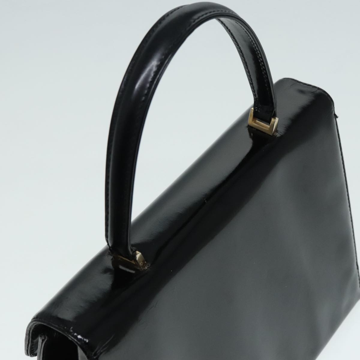 GUCCI Hand Bag Enamel Black Gold - 6