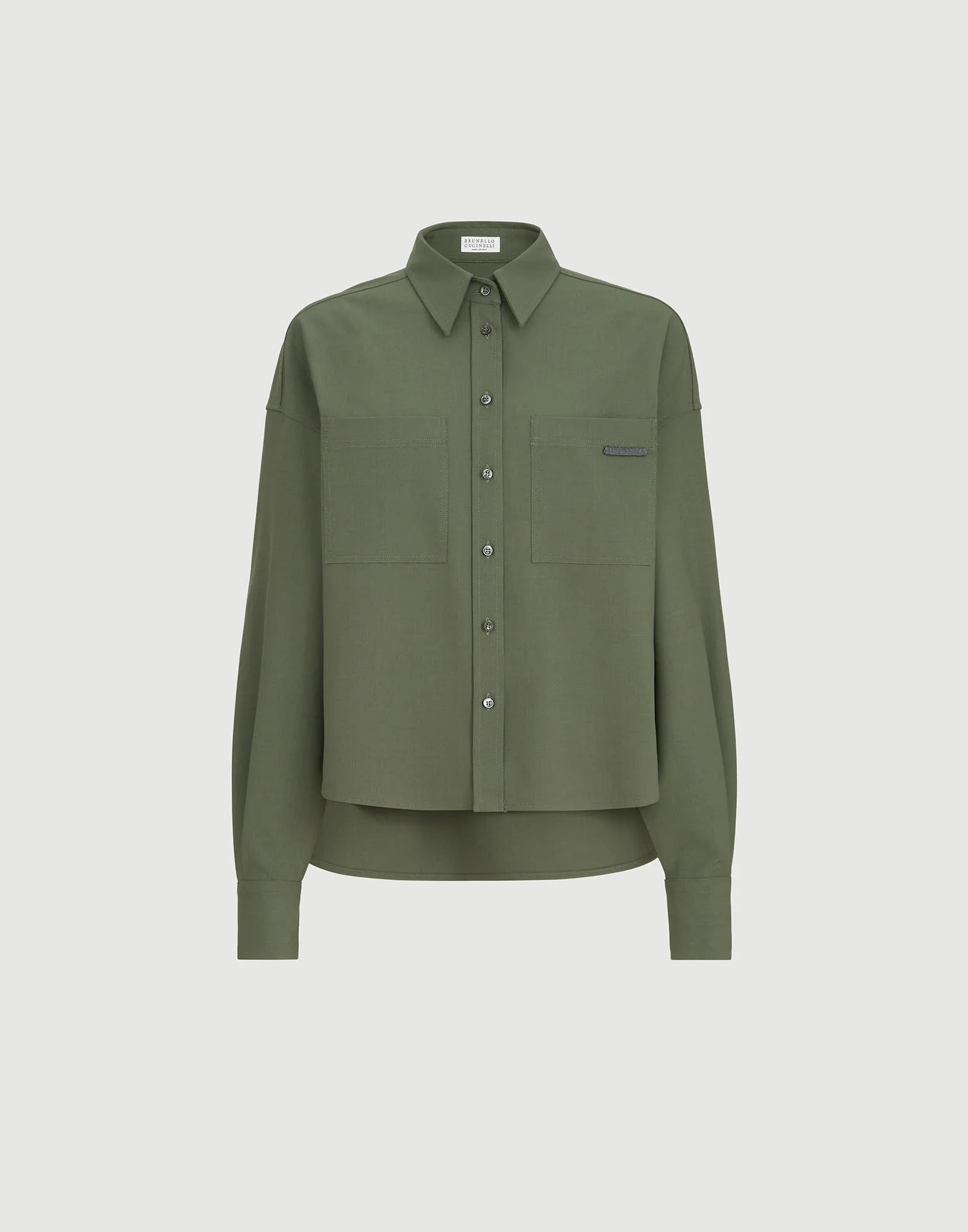 Tropical luxury wool shirt with shiny tab - 1
