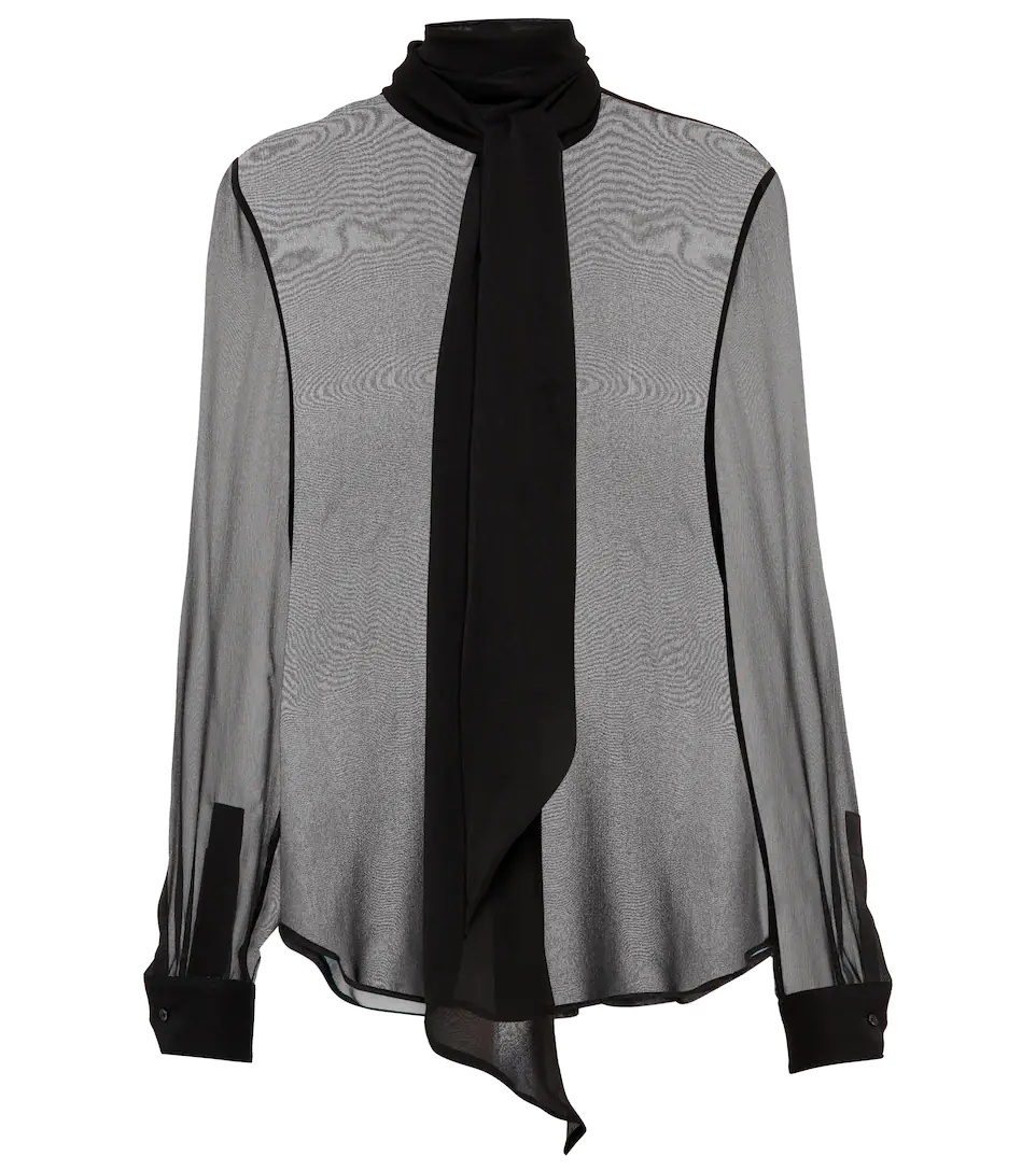 Silk chiffon blouse - 1