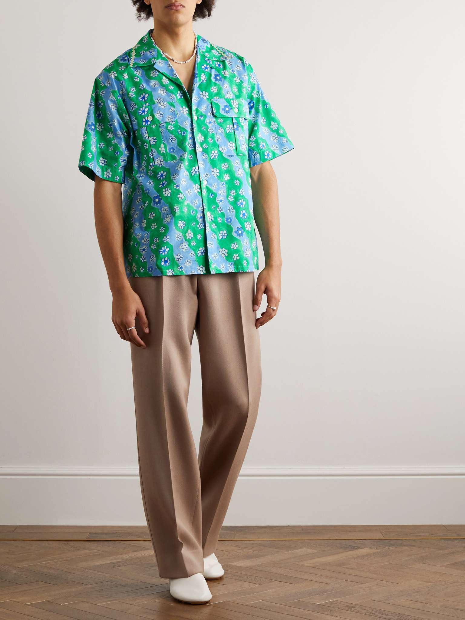 + Flaminia Veronesi Convertible-Collar Floral-Print Cotton Shirt - 3