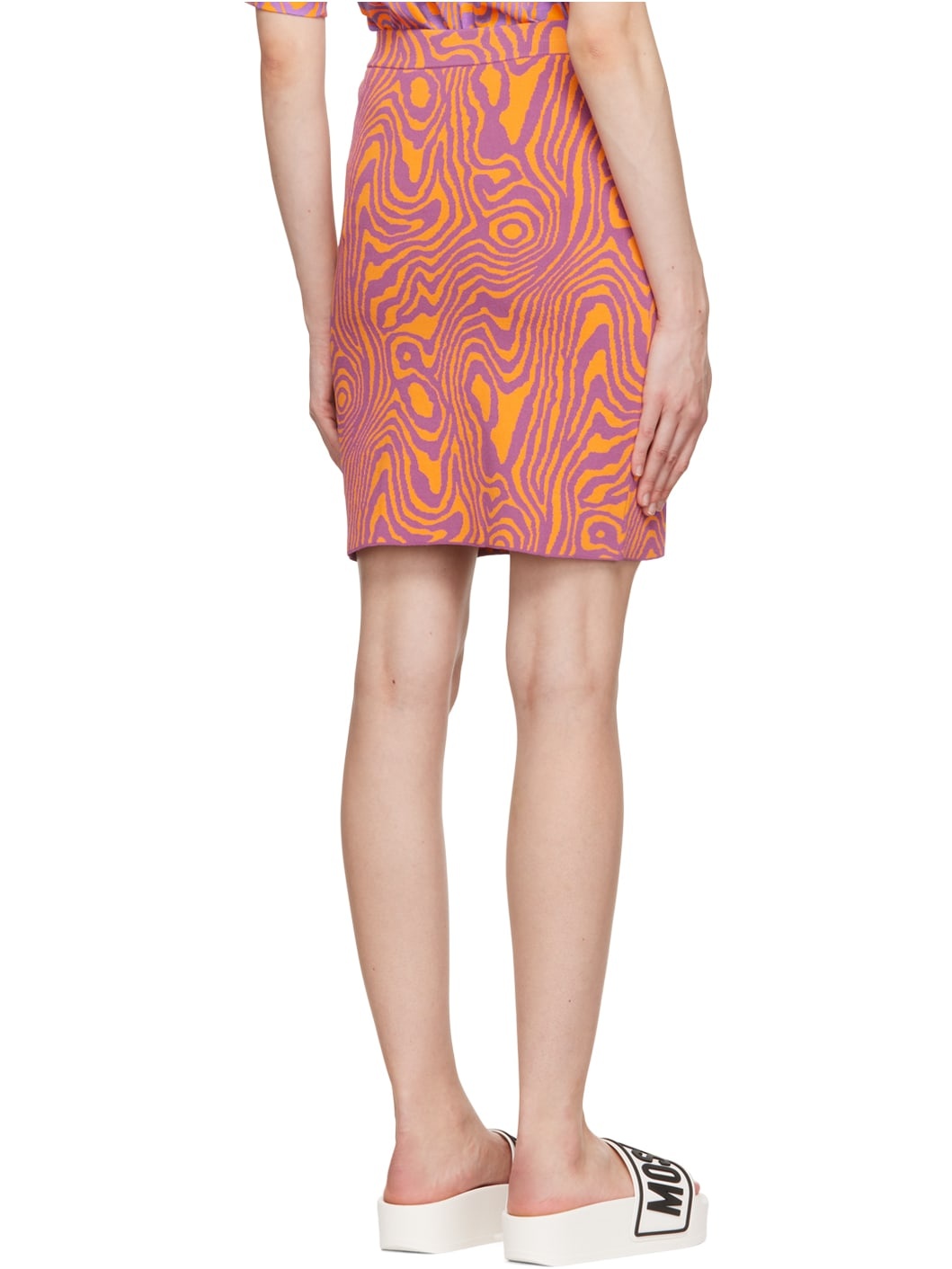 Purple & Orange Moiré Effect Miniskirt - 3