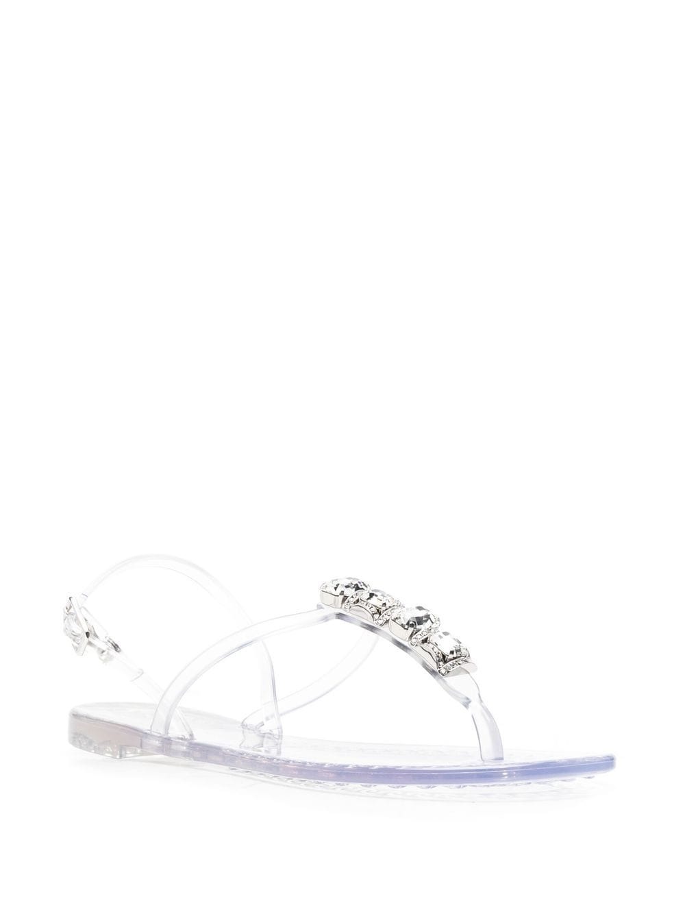 crystal-embellished jelly sandals - 2