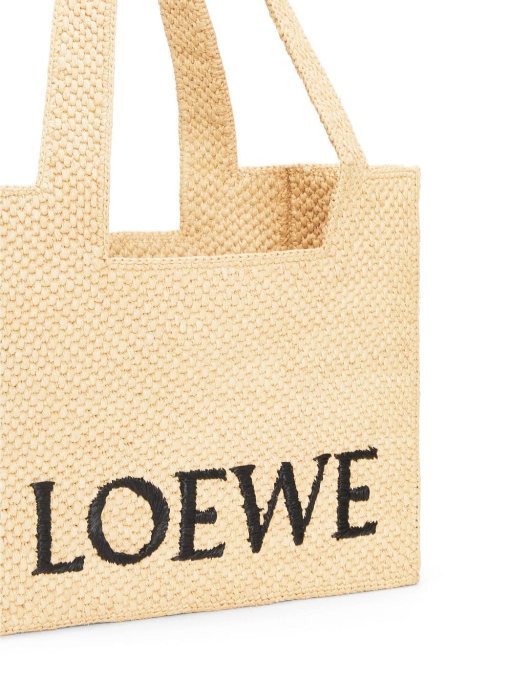 Medium LOEWE Font Tote in raffia - 5