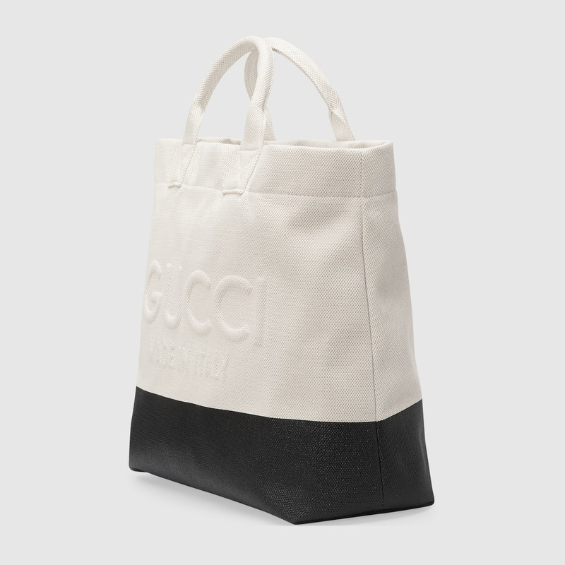 GUCCI Canvas tote bag with embossed detail outlook