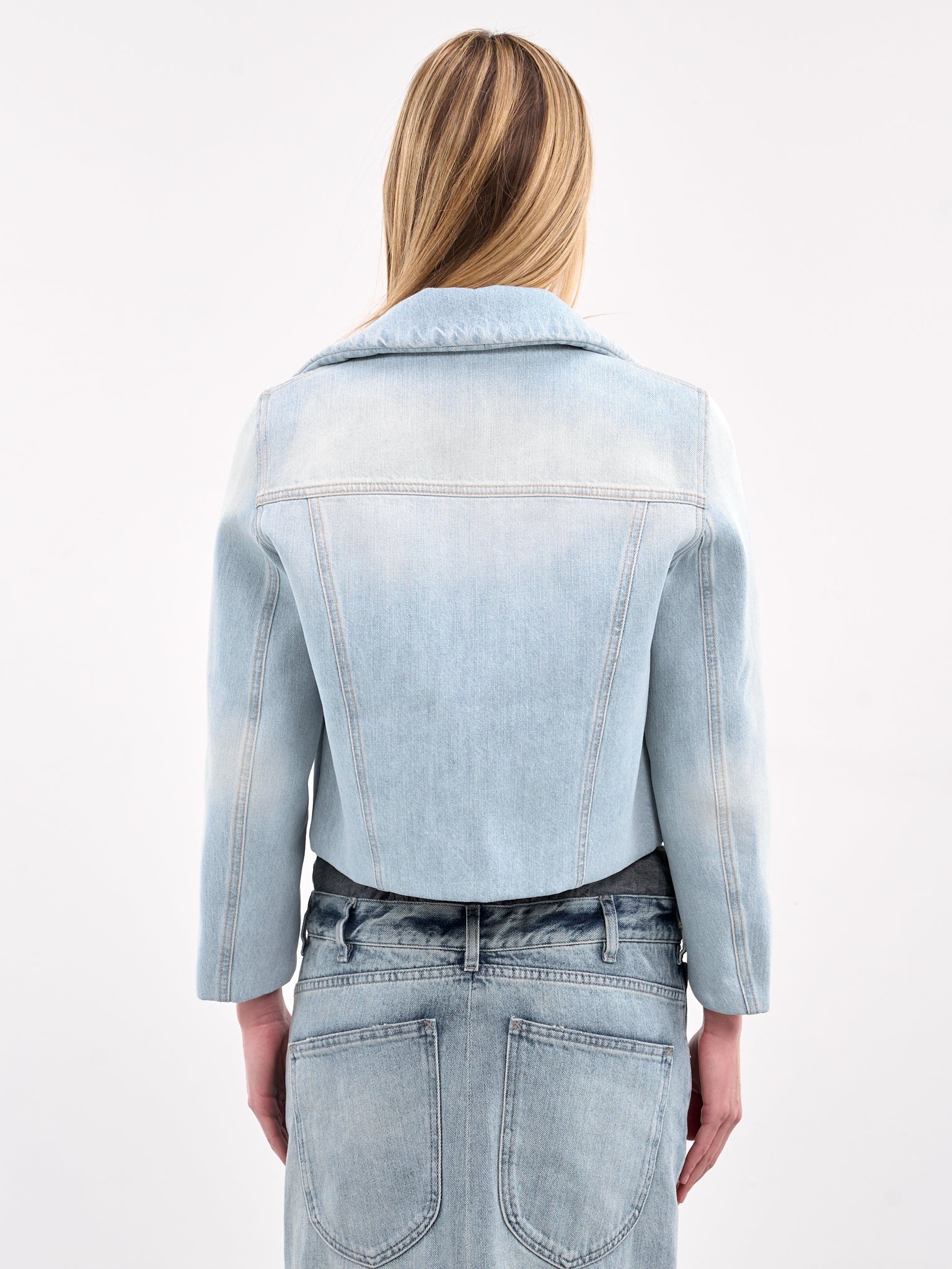 Padded Crop Denim Jacket - 3