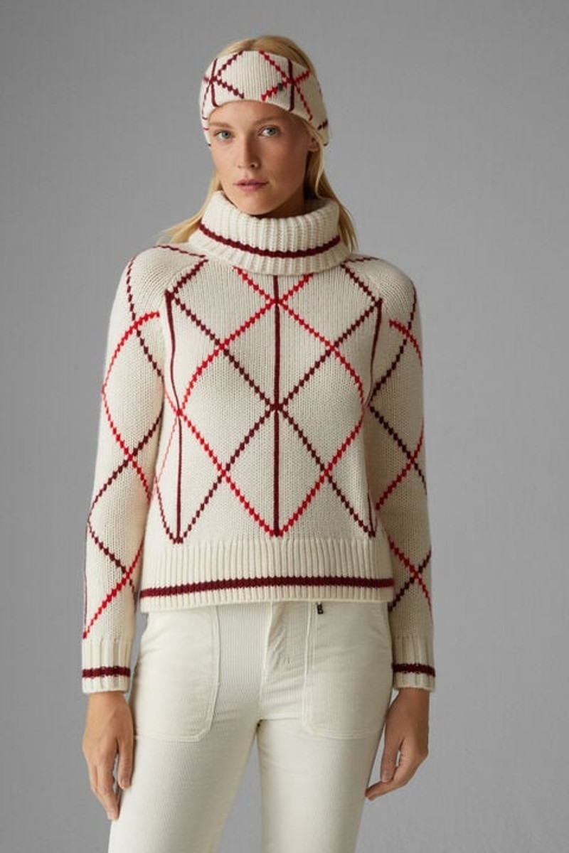 Solange Cashmere pullover in Off-white/Red 2