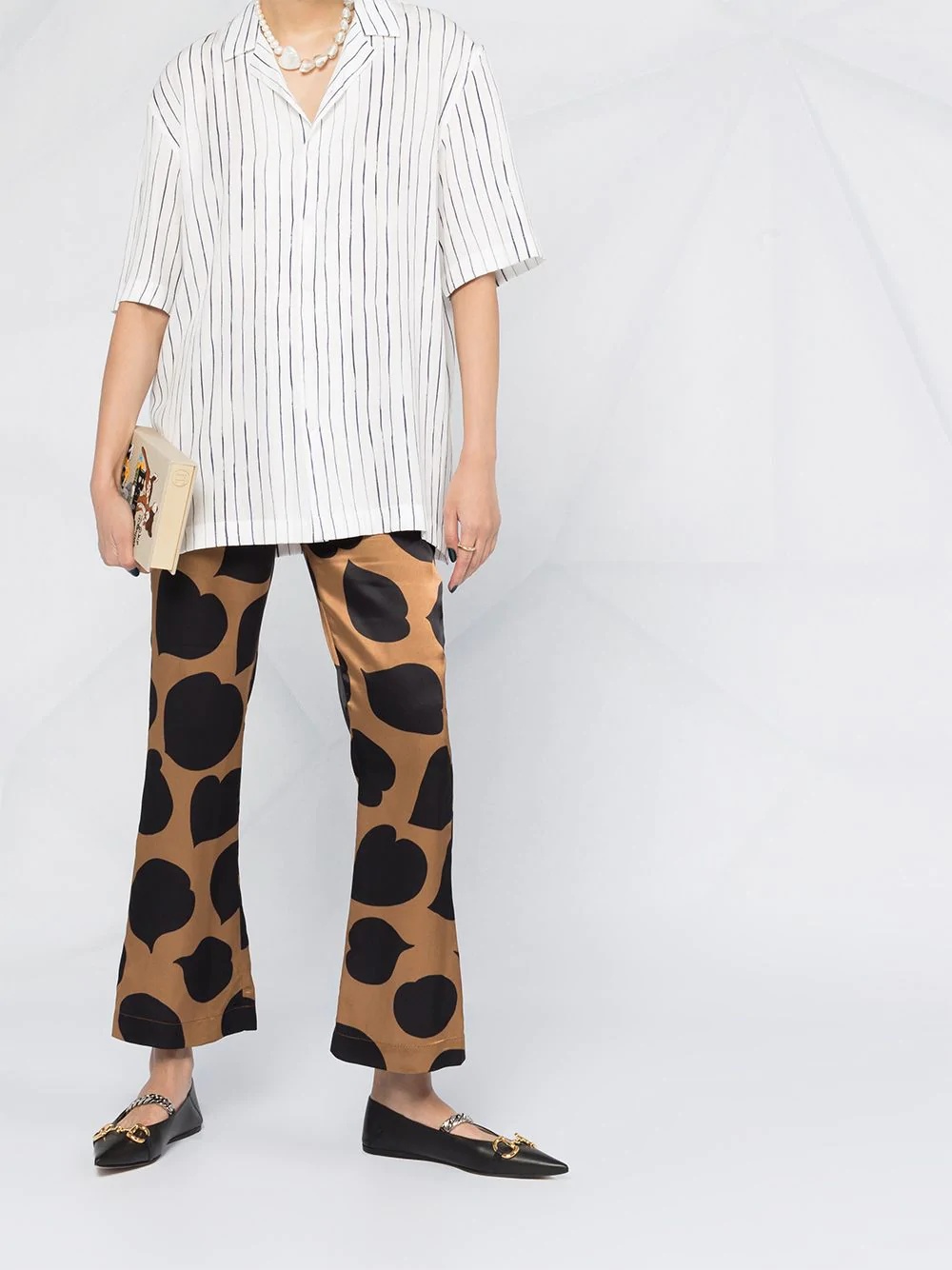 printed flared trousers - 2