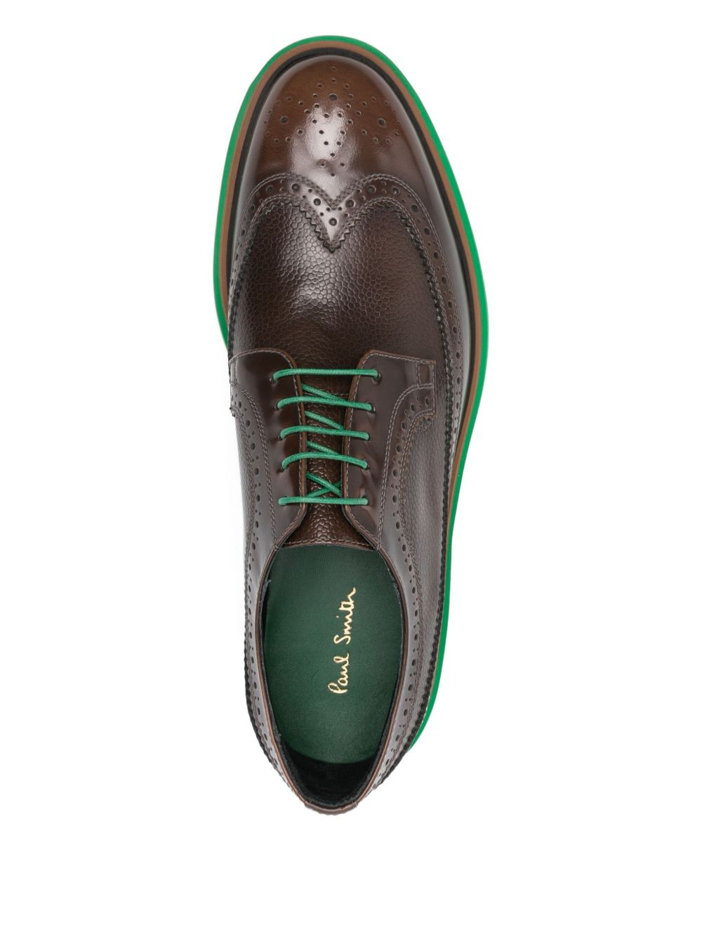 leather brogue derby shoes - 4
